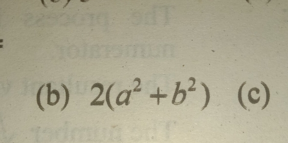 2(a^2+b^2) (c)