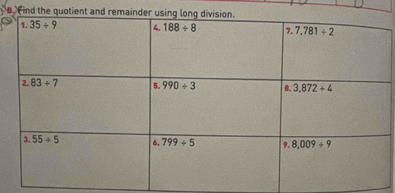 Find the quotient and rem