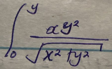 ∈t _0^(yfrac xy^2)sqrt(x^2+y^2)