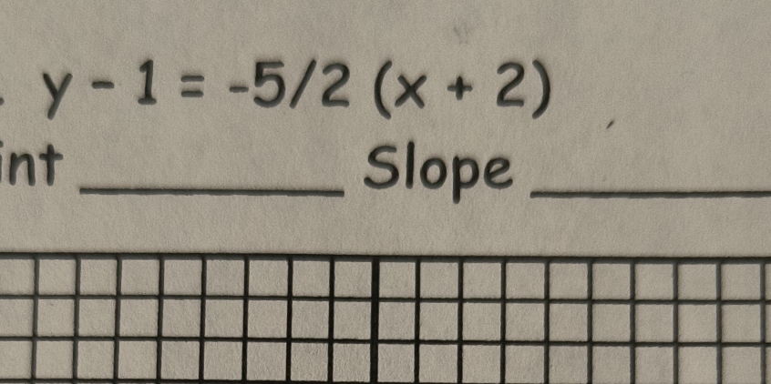 y-1=-5/2(x+2)
int _Slope_