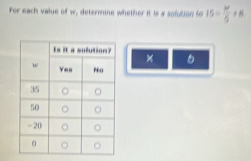 For each value of w, determin
∠ D
%