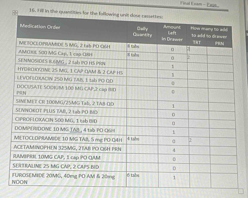 Final Exam - Page