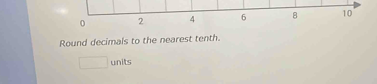 Round decimals to the nearest tenth. 
□ units