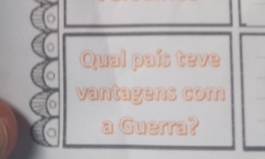 Qual país teve 
vantagens com 
Guerra?