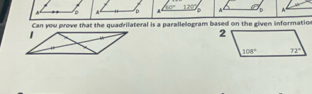 Can you prove that the quadrilateral is a parallelogram based on the given informatio