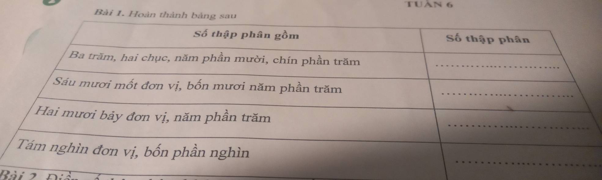 TUàn 6 
Bài 1. Hoàn thà 
Baio