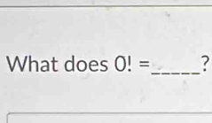 What does O!= _ ?