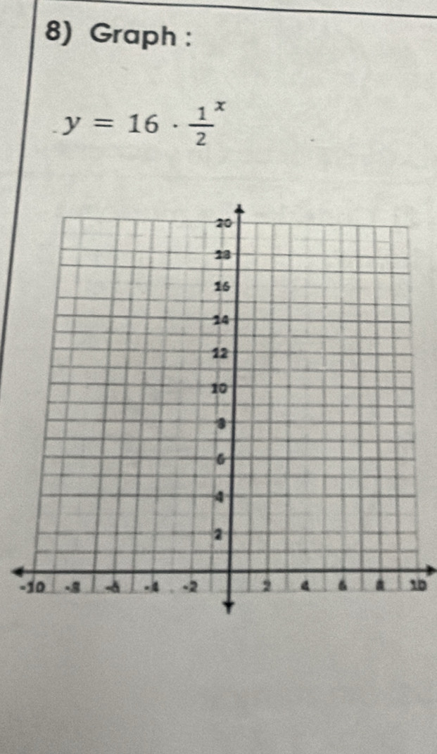 Graph :
y=16· frac 12^x
-0