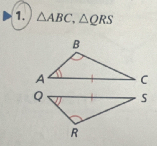 △ ABC, △ QRS