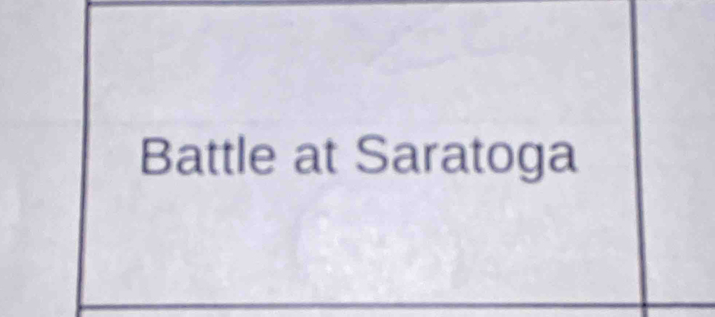 Battle at Saratoga