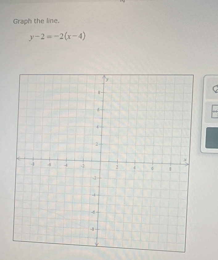 Graph the line,
y-2=-2(x-4)