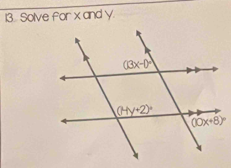 Solve for x and y.