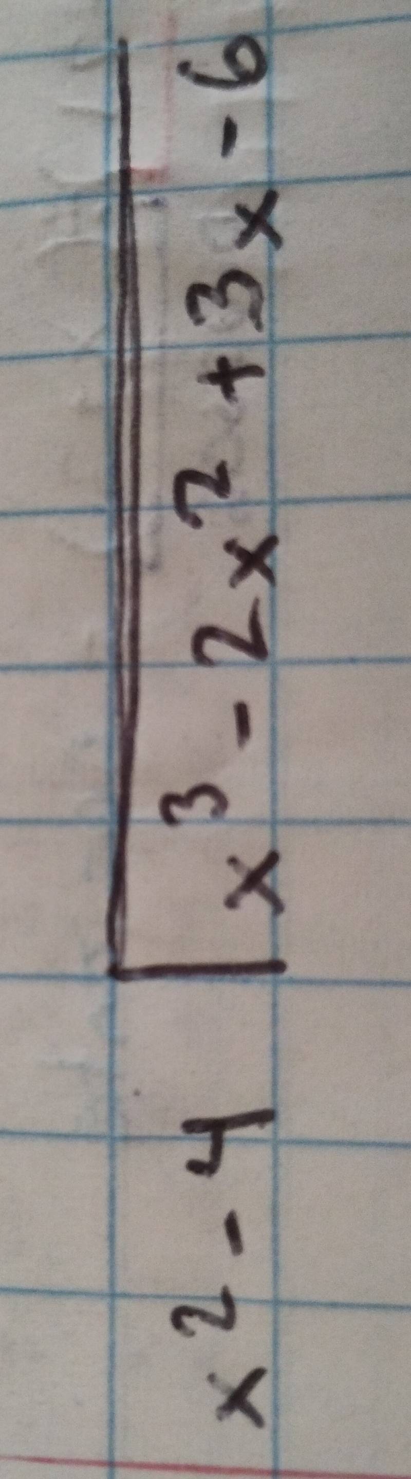 beginarrayr x^2-4encloselongdiv x^3-2x^2+3x-6endarray