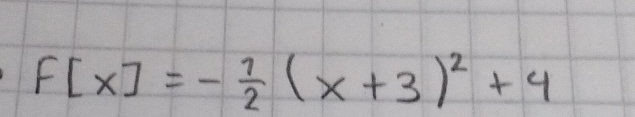 F[x]=- 1/2 (x+3)^2+4