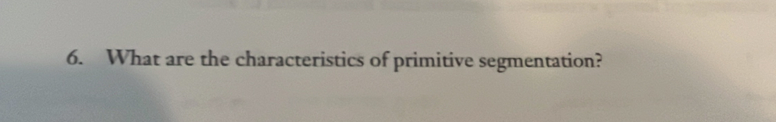 What are the characteristics of primitive segmentation?