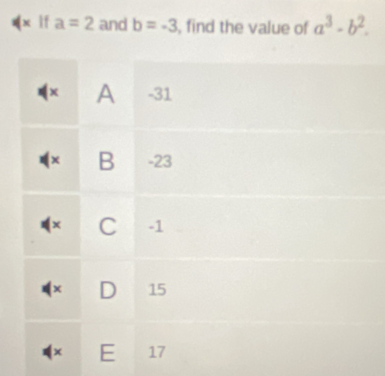 a=2 and b=-3 , find the value of a^3· b^2.