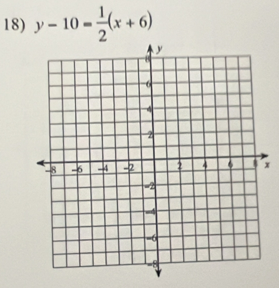 y-10= 1/2 (x+6)
x