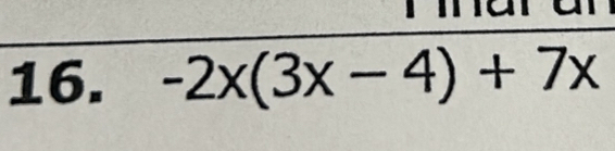 -2x(3x-4)+7x