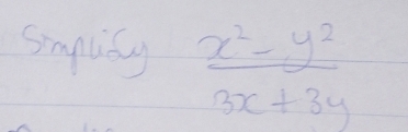 sinqudy  (x^2-y^2)/3x+3y 