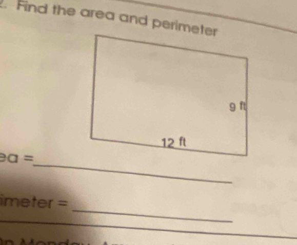 Find the area and perimeter 
_
a: =
_
imeter =