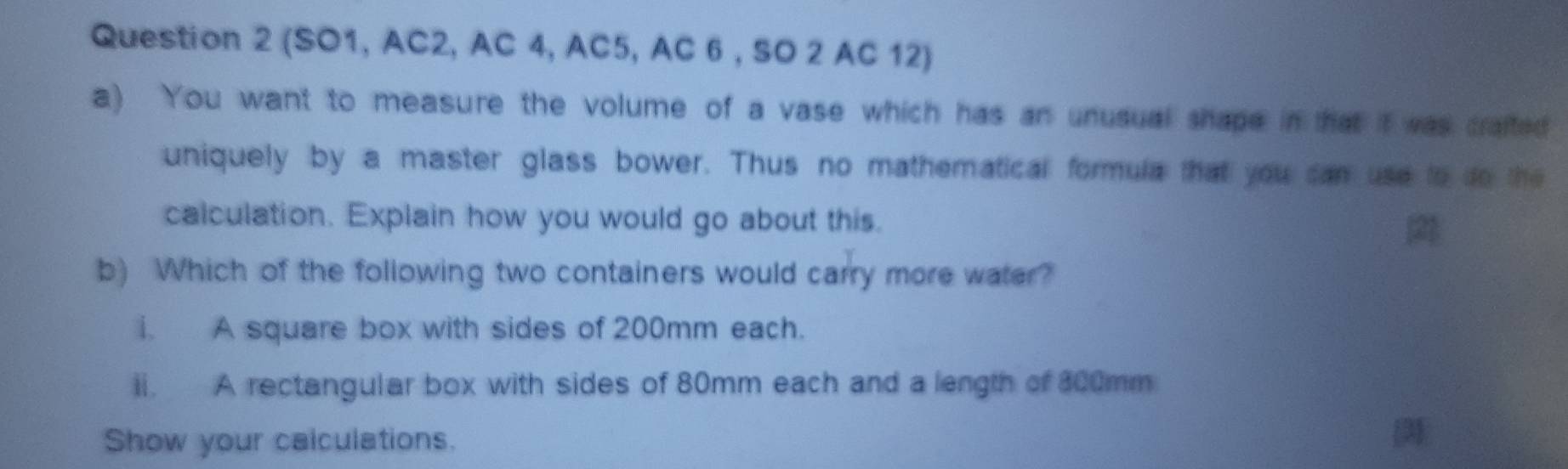 Solved: (SO1, AC2, AC 4, AC5, AC 6 , SO 2 AC 12) a) You want to measure ...