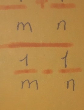 n
frac 1/2
 1/m = 1/n 