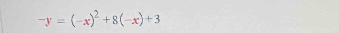 -y=(-x)^2+8(-x)+3