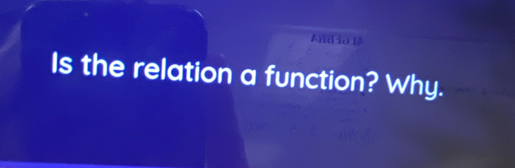 Aña 
Is the relation a function? Why.