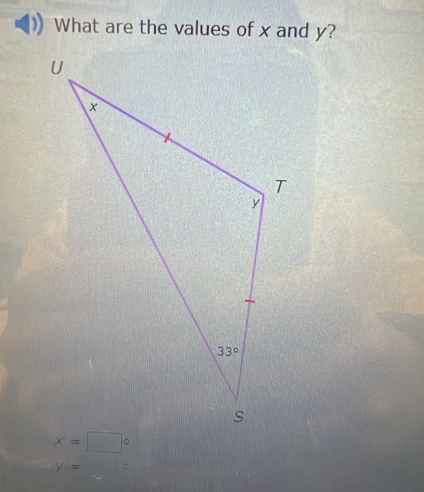 What are the values of xand y?
y=