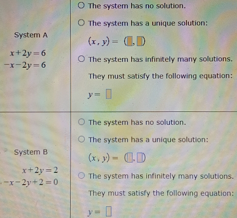 The system has no solution.
s.
n:
ns.
n:
y=□