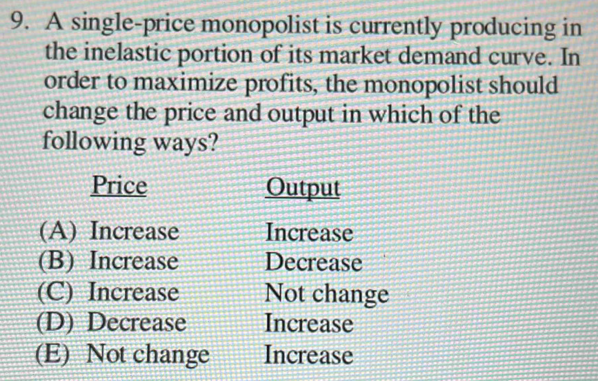 Solved: A single-price monopolist is currently producing in the ...