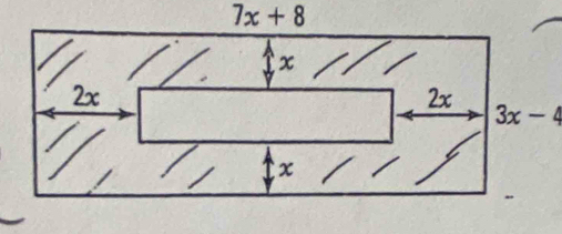 7x+8
x
2x
2x
3x-4
x