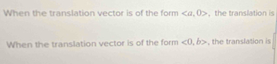 When the translation vector is of the form , 0> ， the translation is 
When the translation vector is of the form <0</tex>, b> , the translation is