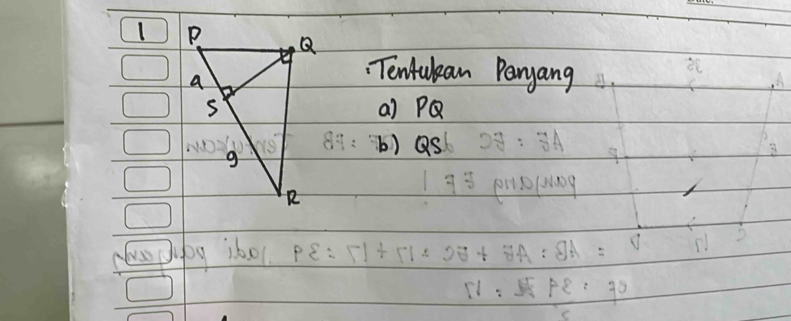 Tentukean Paryang 
a) PQ
b) aS
p 16