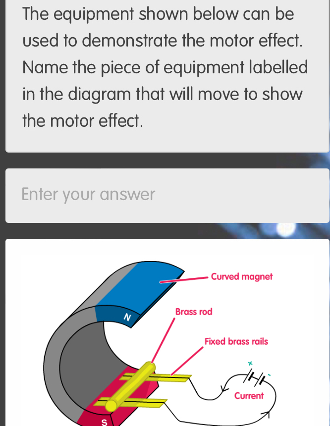 Solved: The equipment shown below can be used to demonstrate the motor ...