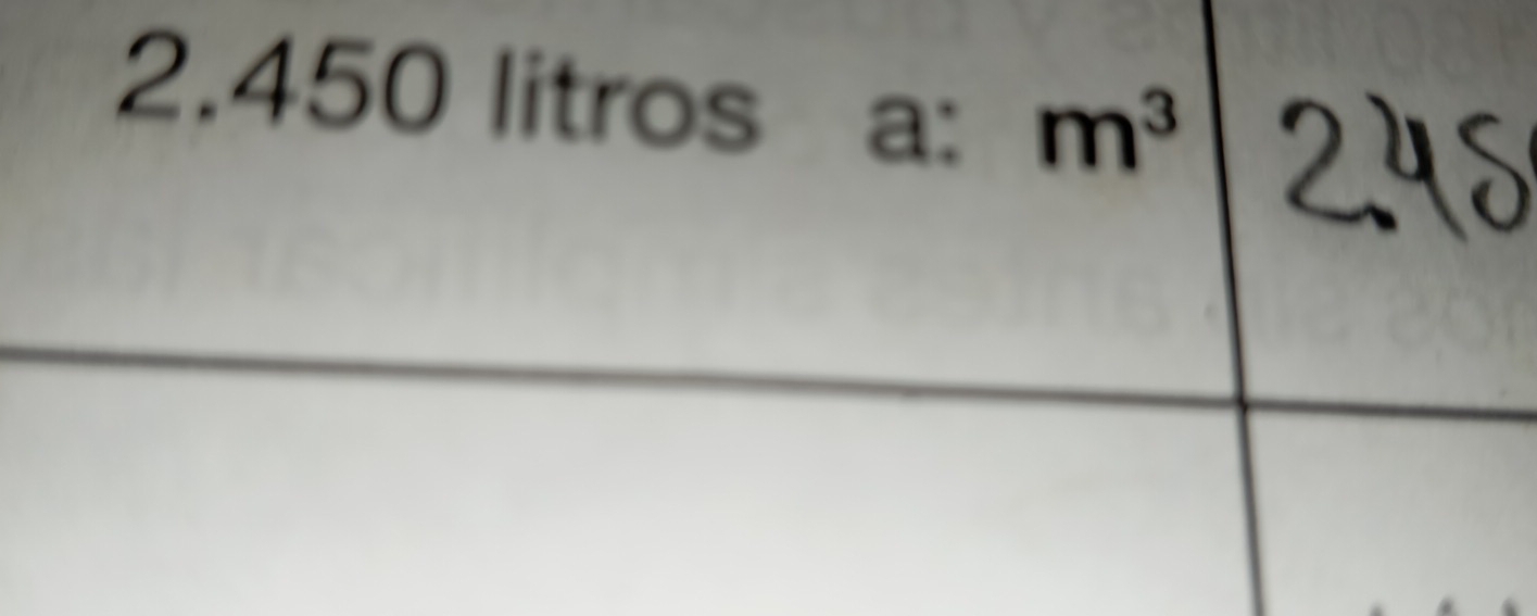 2. 450 litros a: m^3