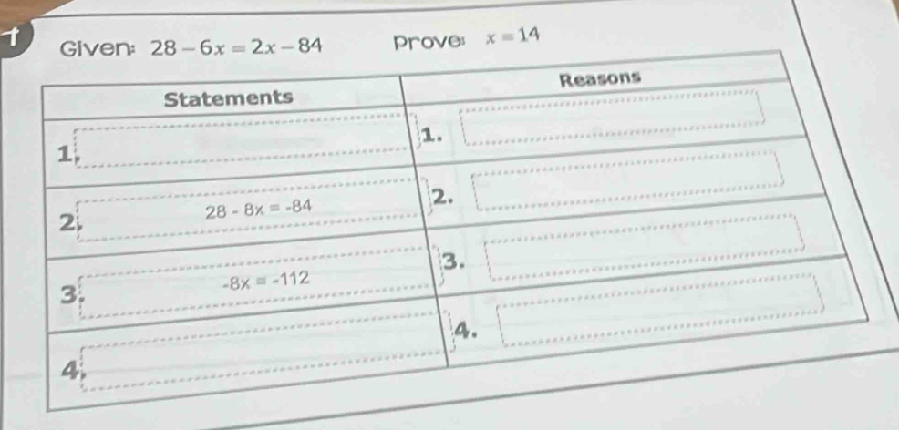 prove: x=14