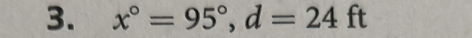 x°=95°, d=24ft