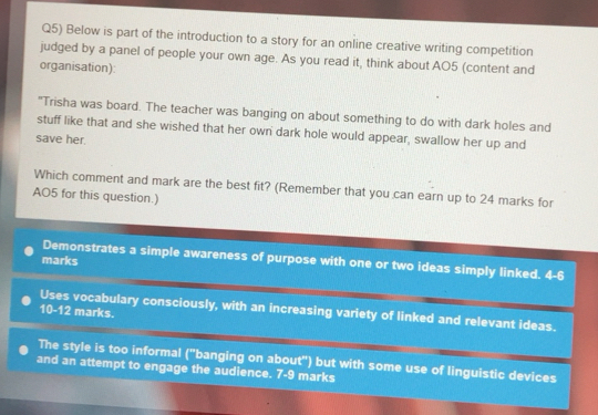 Solved: Q5) Below is part of the introduction to a story for an online ...