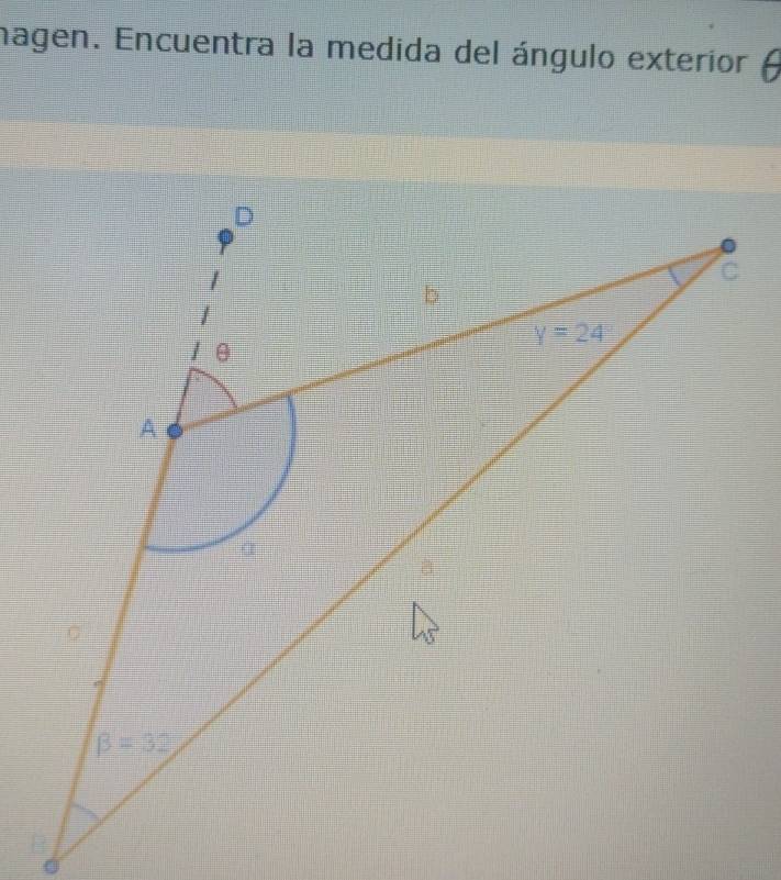 magen. Encuentra la medida del ángulo exterior