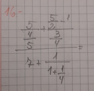 A =frac frac frac 5 r/2 v 1/2  1/2 +frac 14 1/4 + 1/1 