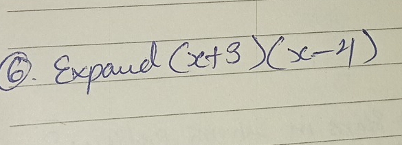 ⑤. Expaud (x+3)(x-4)