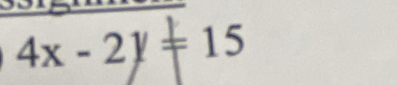 4x-2y=15