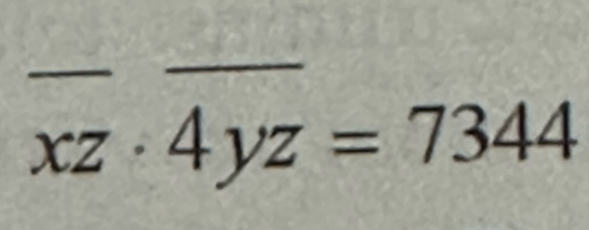 xz· 4yz=7344