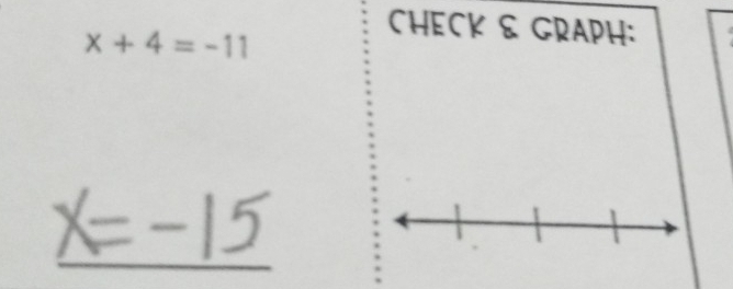 CHECK & GRAPH:
x+4=-11