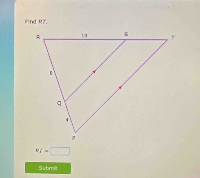 FInd RT.
RT=□
Submit