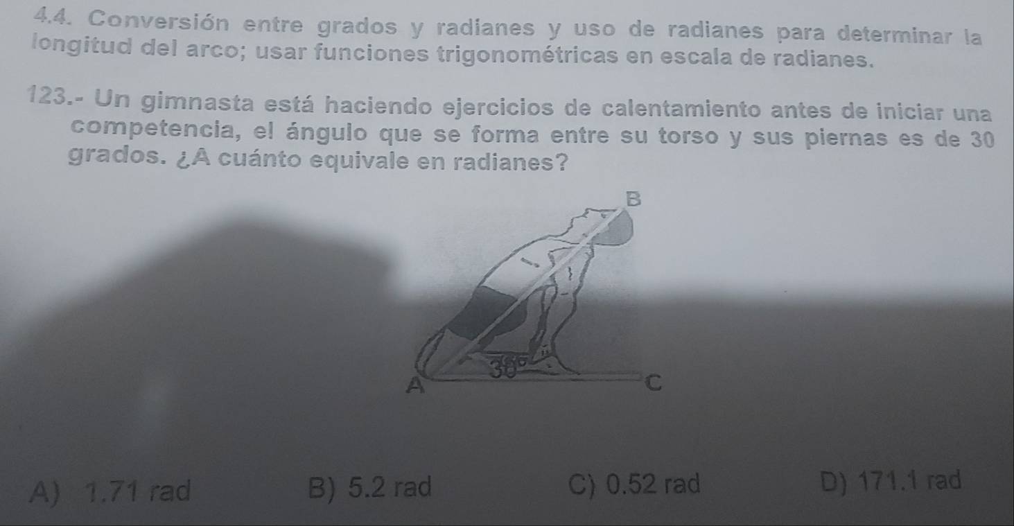 Resuelto:Conversión entre grados y radianes y uso de radianes para ...