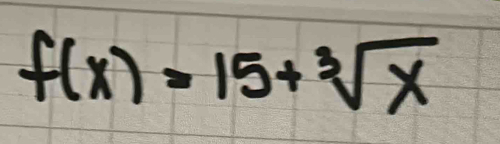 f(x)=15+sqrt[3](x)