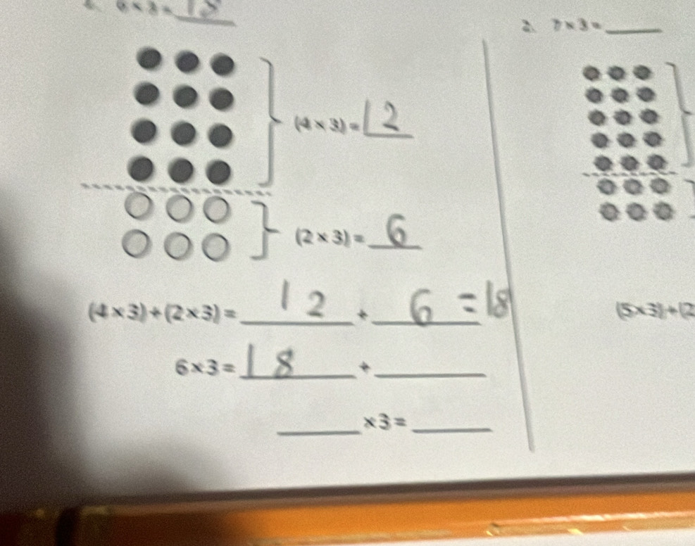 0* 3=
_ 
2. 7* 3= _
(4* 3)= _
(2* 3)= _
(4* 3)+(2* 3)= _ 
2 
_+
(5* 3)+(2
_ 6* 3=
_+ 
_
* 3= _