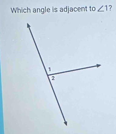 Which angle is adjacent to ∠ 1 ?